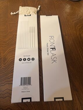 🆕 2 IRONFLASK Plastic Straw Sets in bags with cleaners